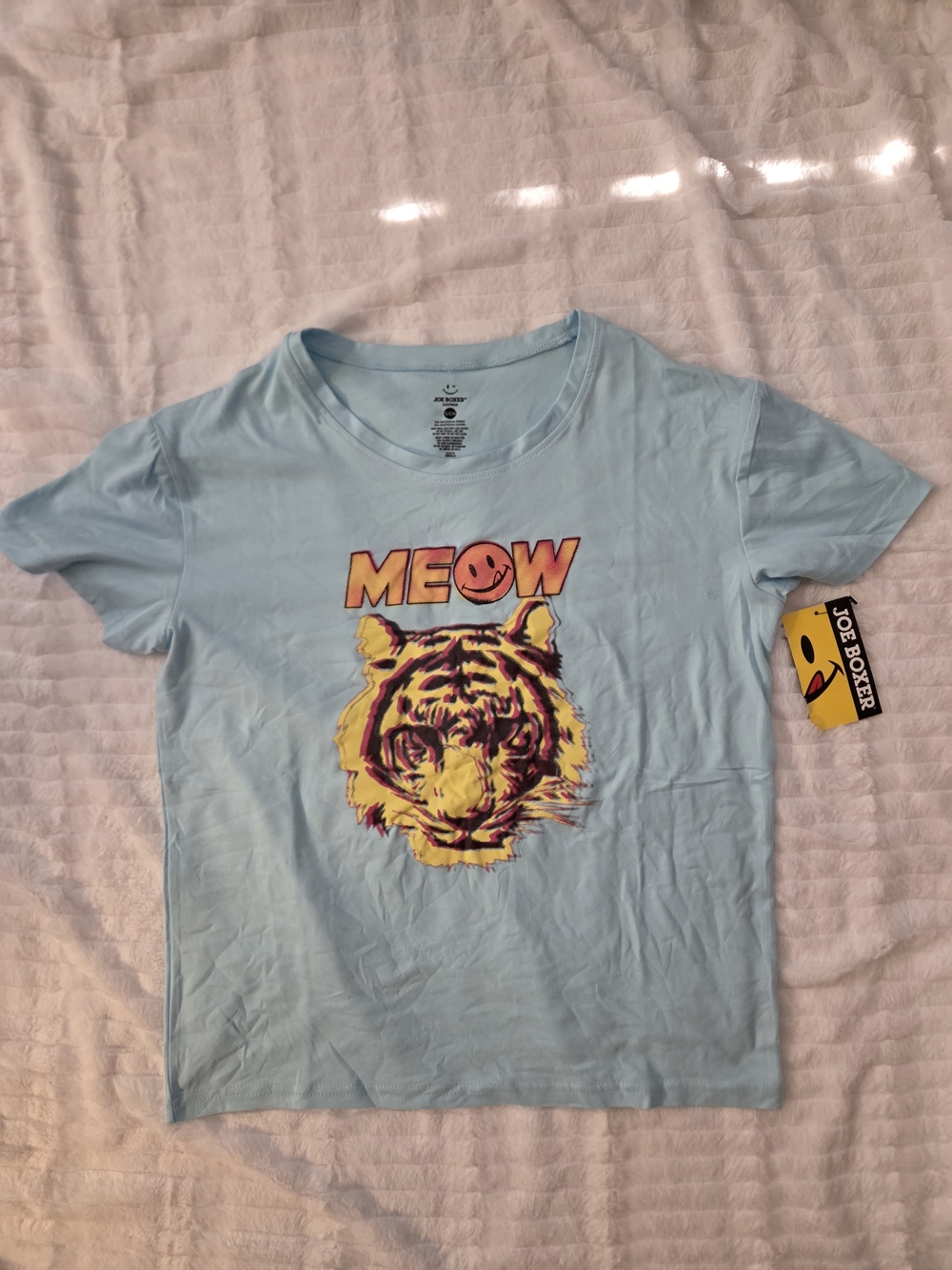 💚3 For $15💚Small Joe Boxer Light Blue MEOW Tiger Graphic Tee